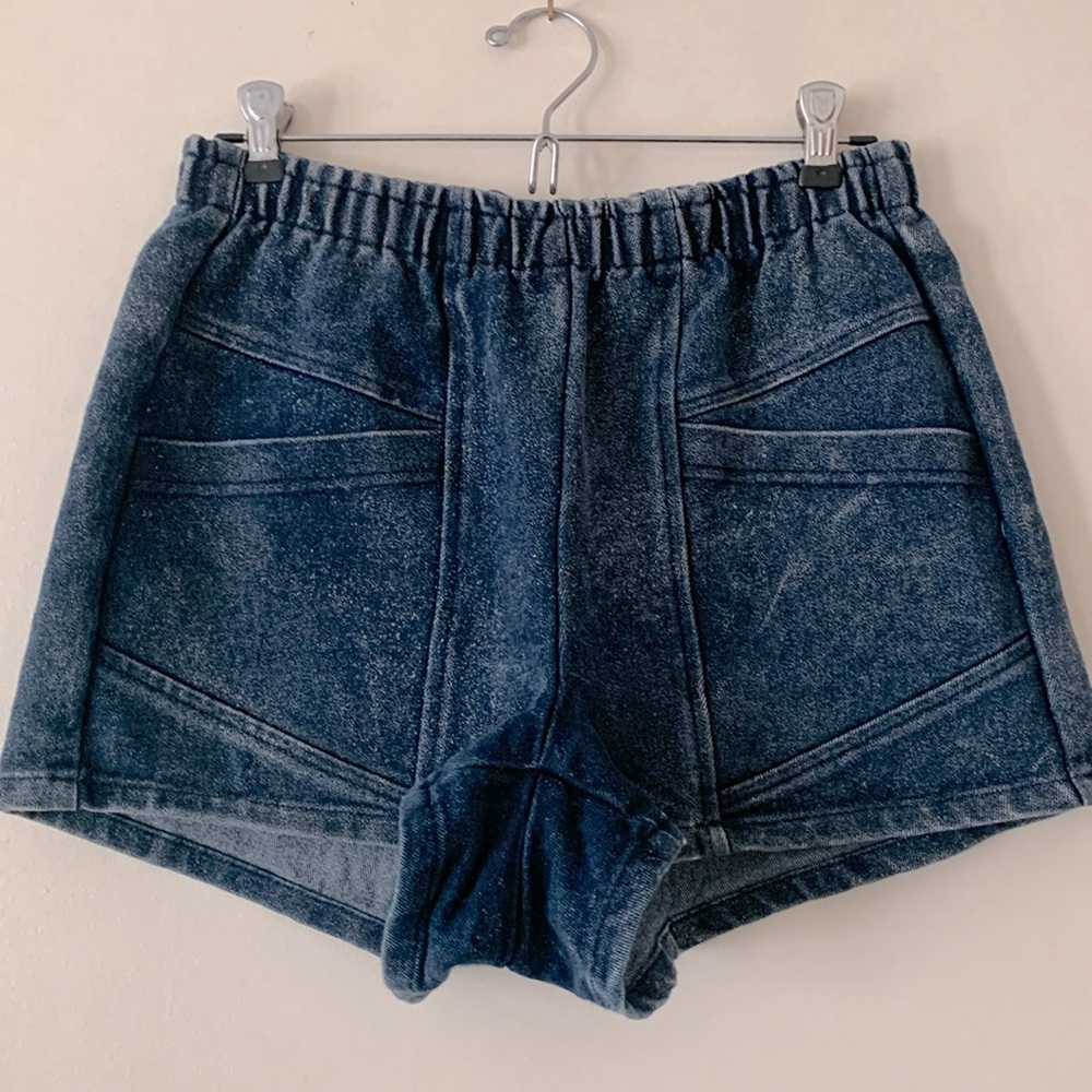 Urban Renewal Jean Shorts Size Medium Blue  Speckled Front Pockets 100% …